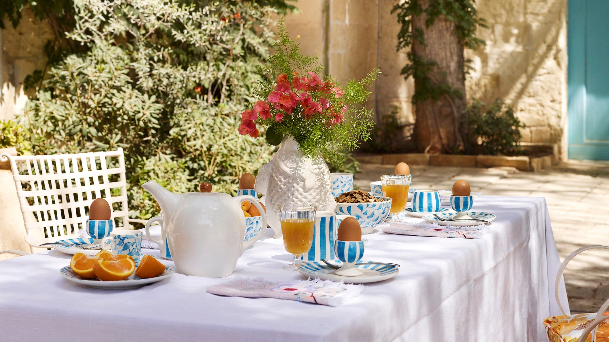 Blue Stripes Breakfast