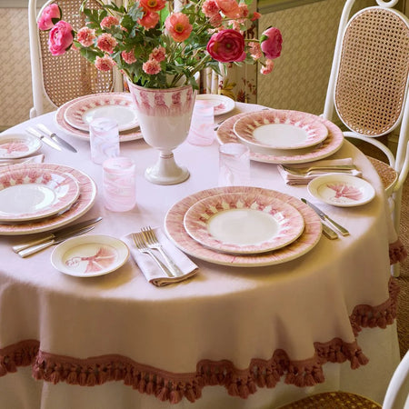 Powder Pink Tassel Dinner Plate