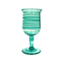 Handblown Cyan Spiral Wine Glass