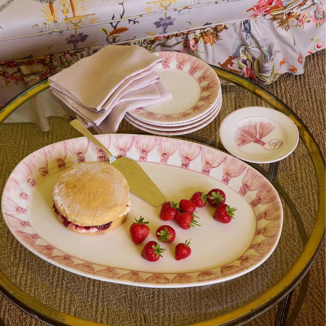 Powder Pink Tassel Serving Platter
