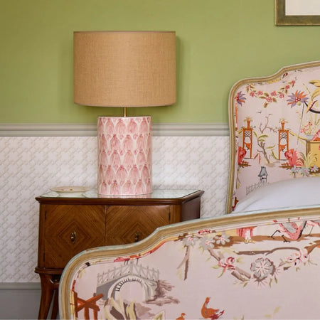 Powder Pink Fringe Table Lamp