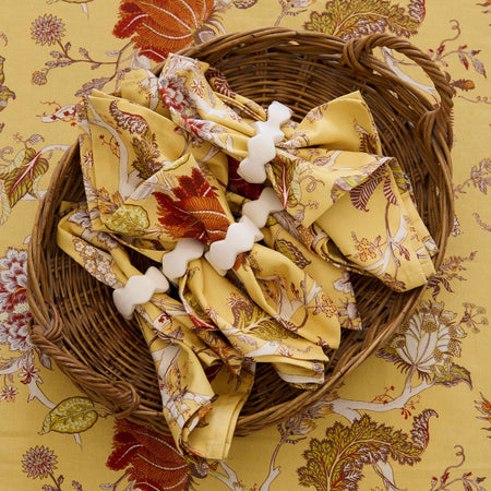 Butter Yellow Chintz Napkins (Set of 4)
