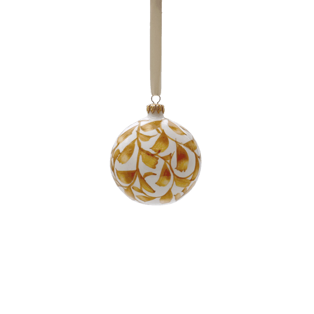 Yellow Scroll Christmas Baubles (Set of 3)