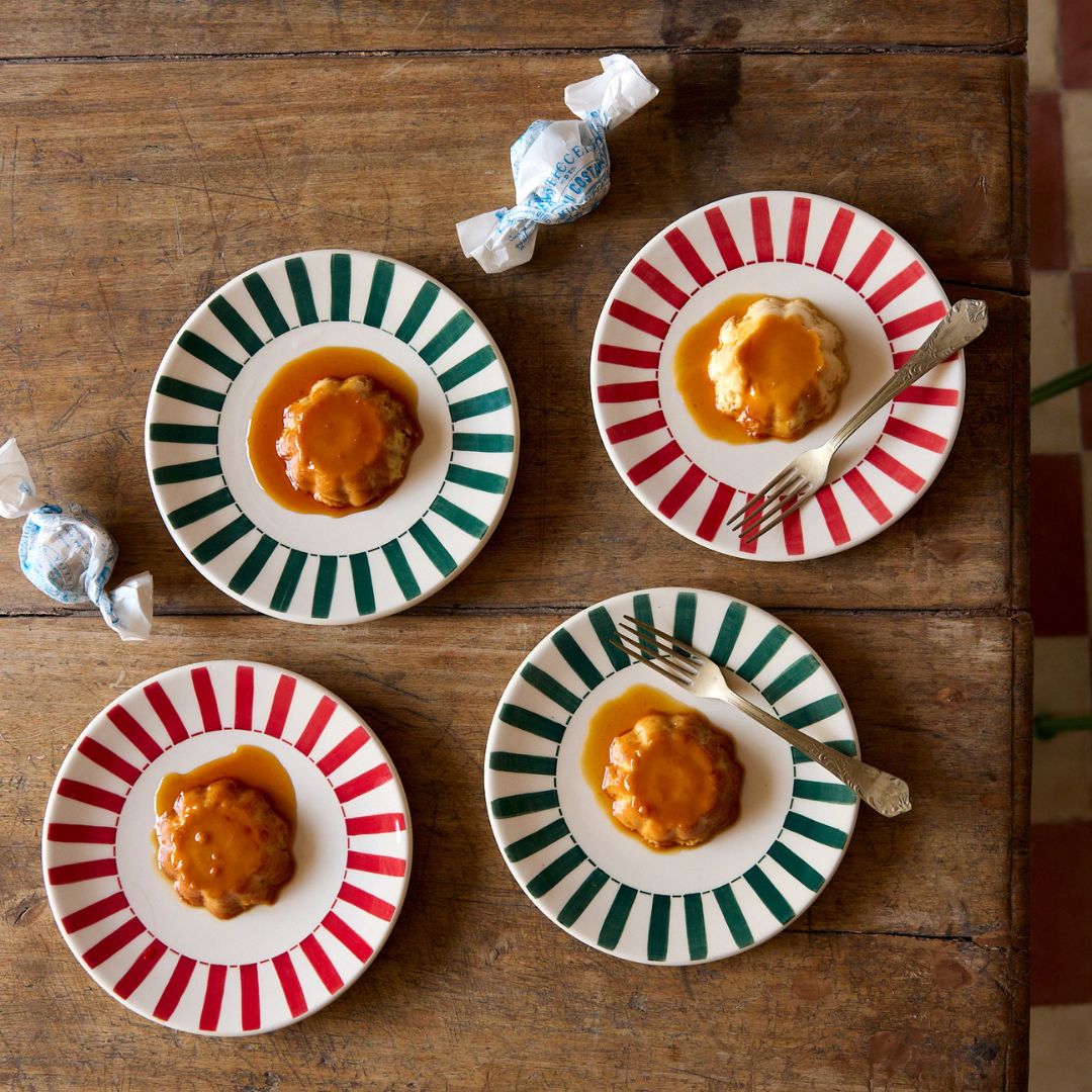 Red Stripes Side Plates (Set of 4)