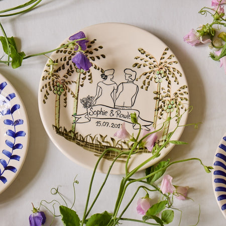 Personalised Palm Wedding Plate