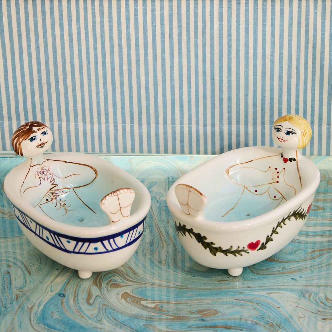 Pair of Michelangelo & Valentina Bath Soap Dishes