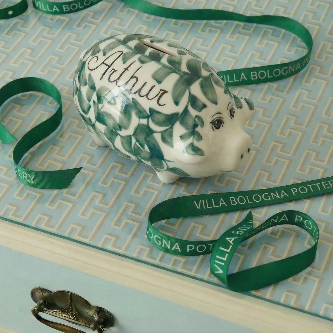 Personalised Green Piggy Bank