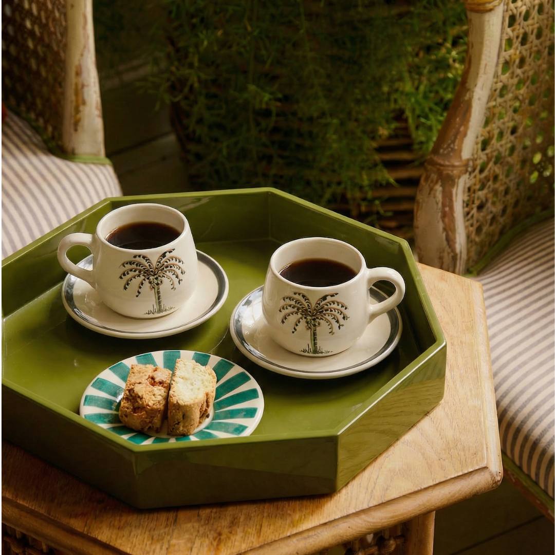 Palm Coffee Cup & Saucer