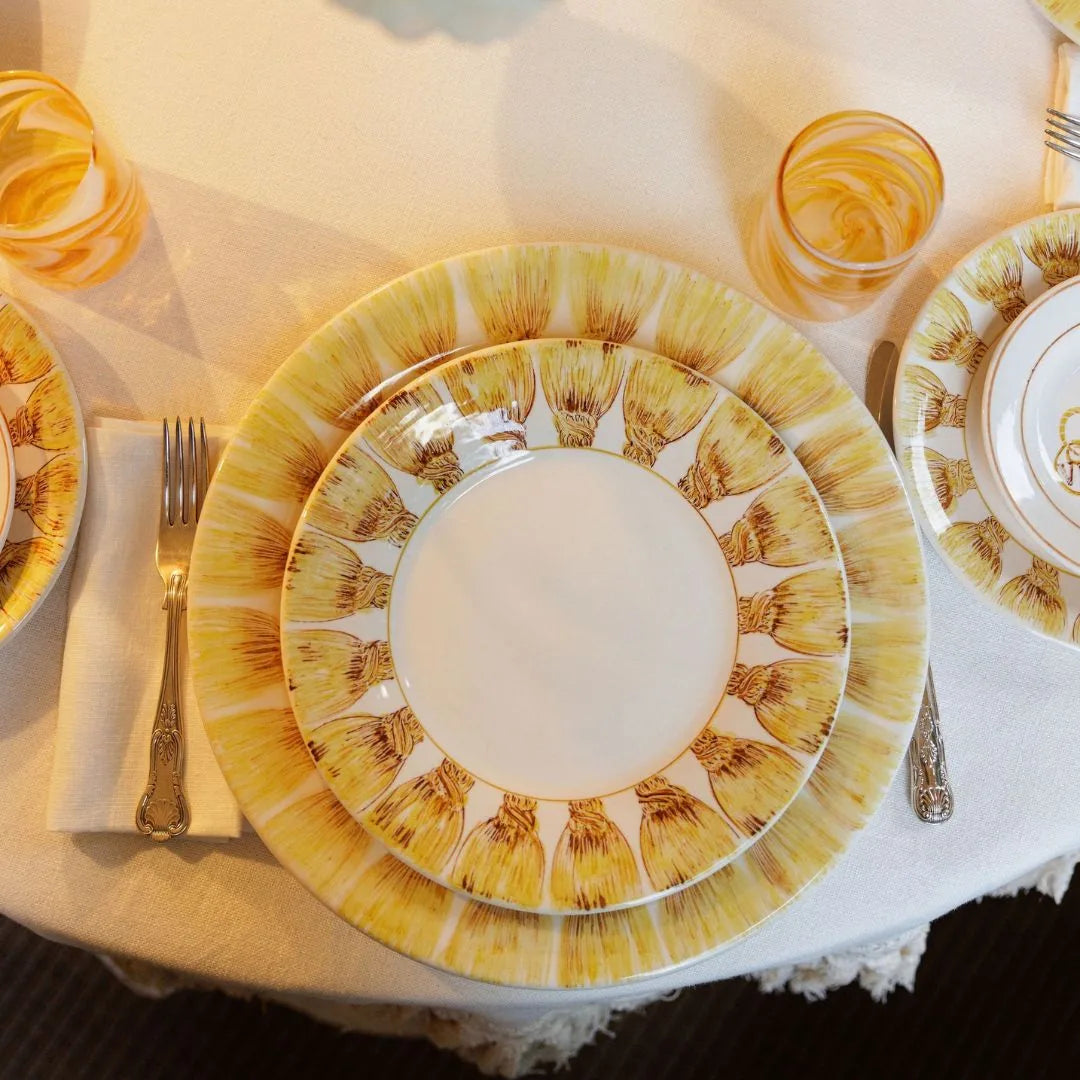 Sunflower Yellow Tassel Charger Plate