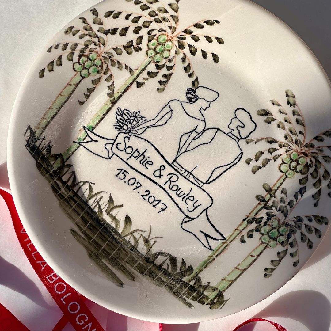 Personalised Palm Wedding Plate