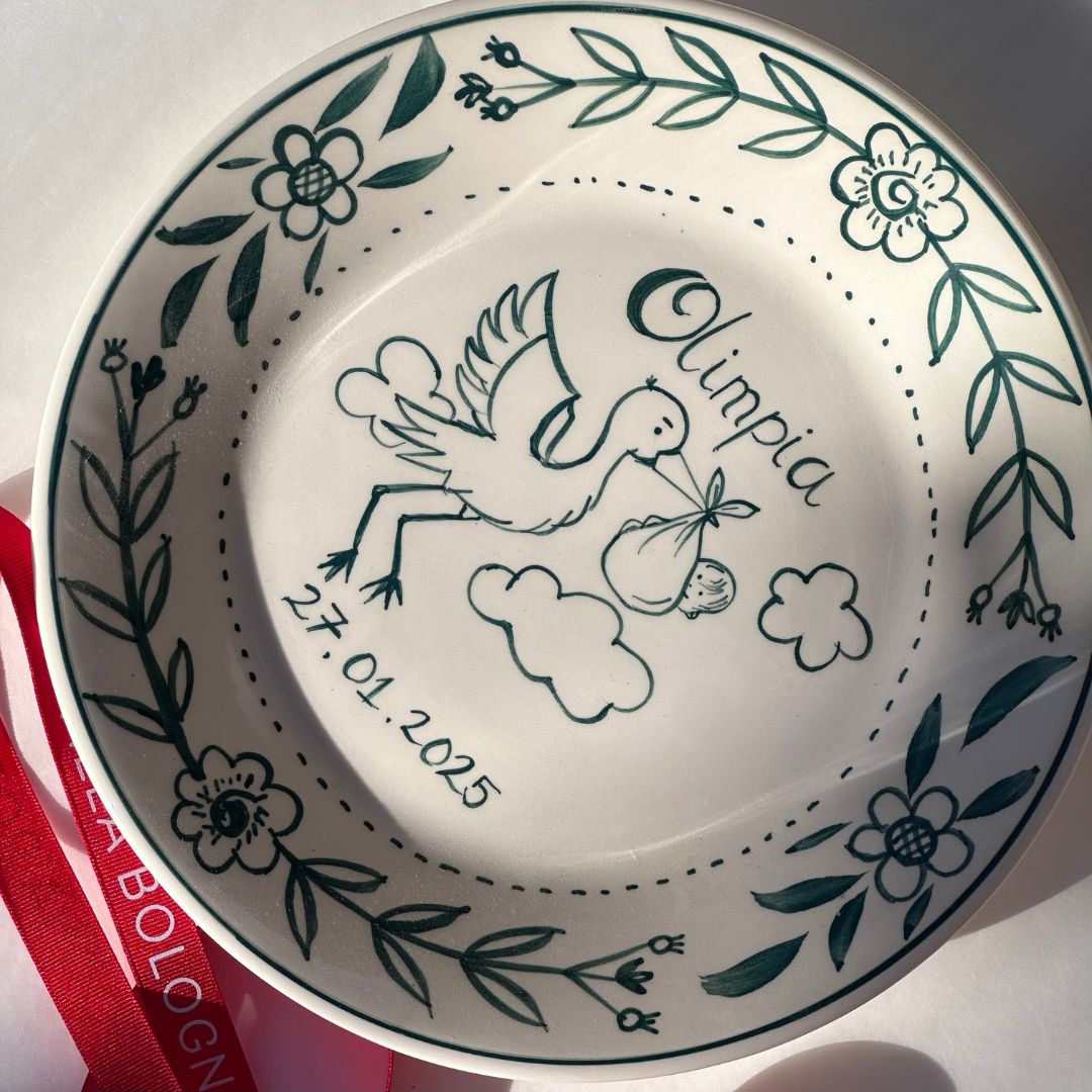 Personalised Sage Birth Plate