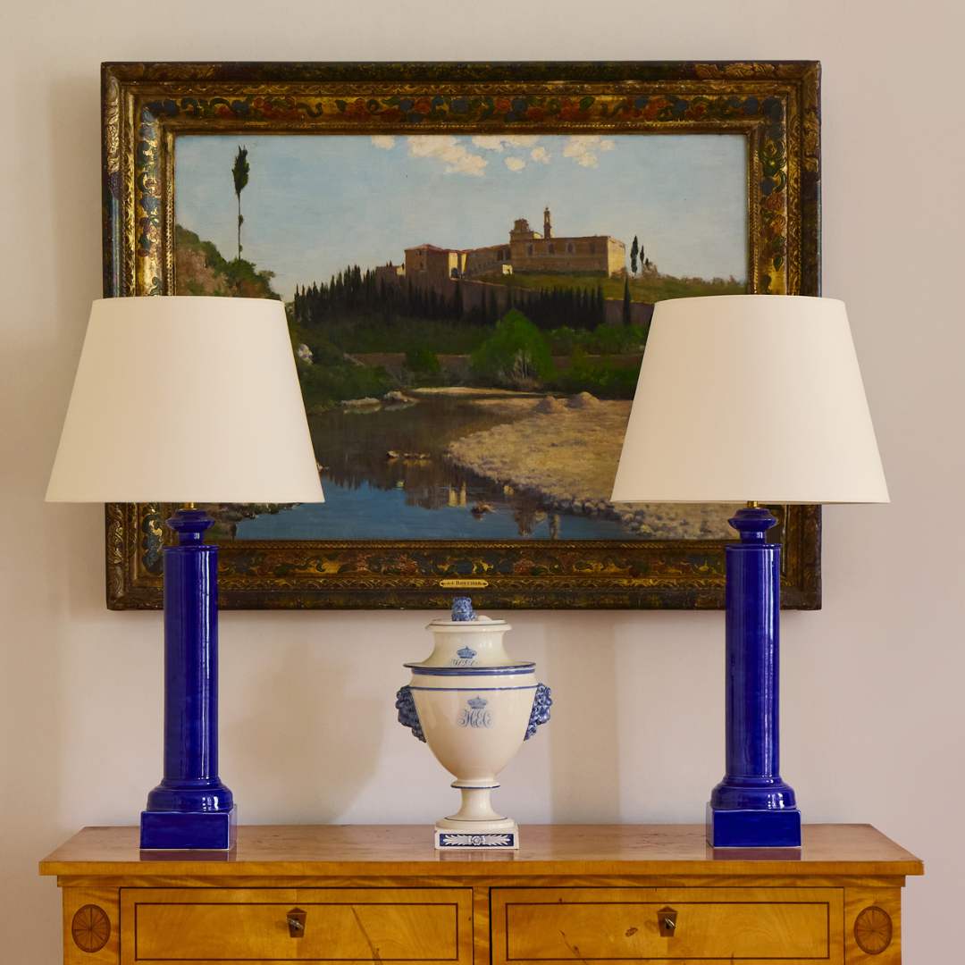 Mica Lamp in Navy