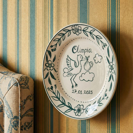 Personalised Sage Birth Plate