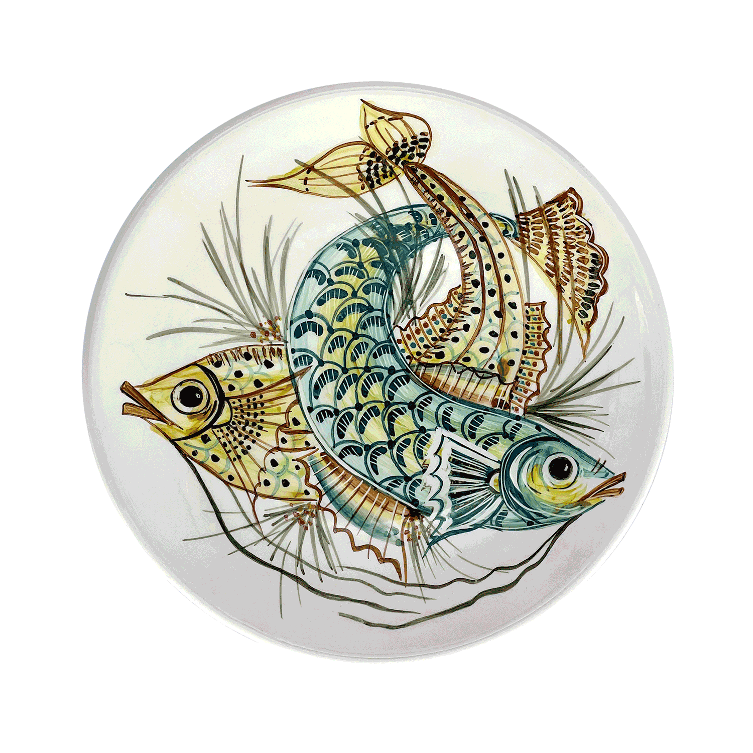 Yellow Aldo Fish Dinner Plate | Villa Bologna Pottery