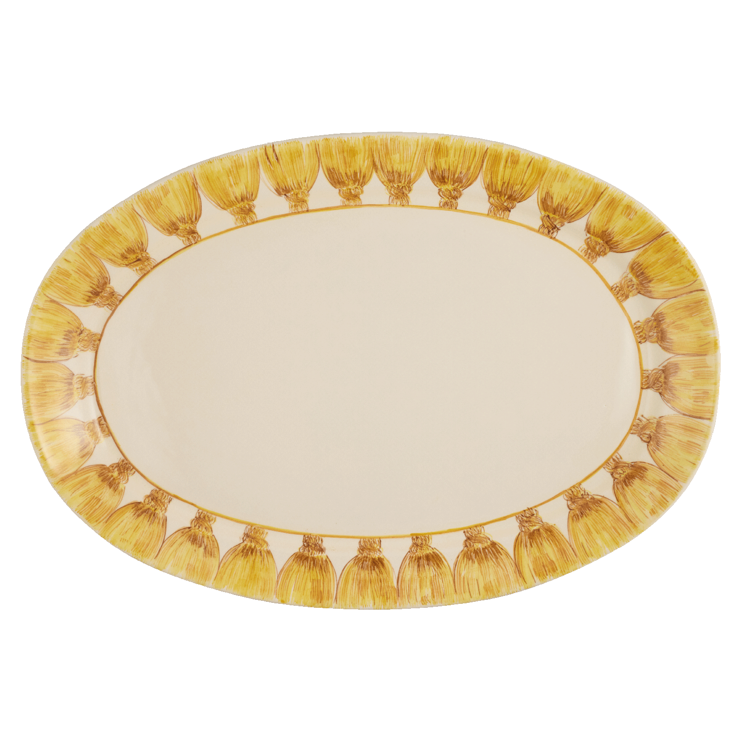 Sunflower Yellow Tassel Serving Platter