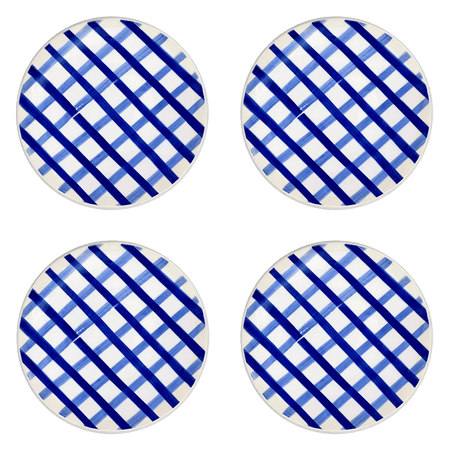 Blue Trellis Dinner Plates (Set of 4)