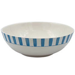 Salad Bowl in Light Blue, Stripes