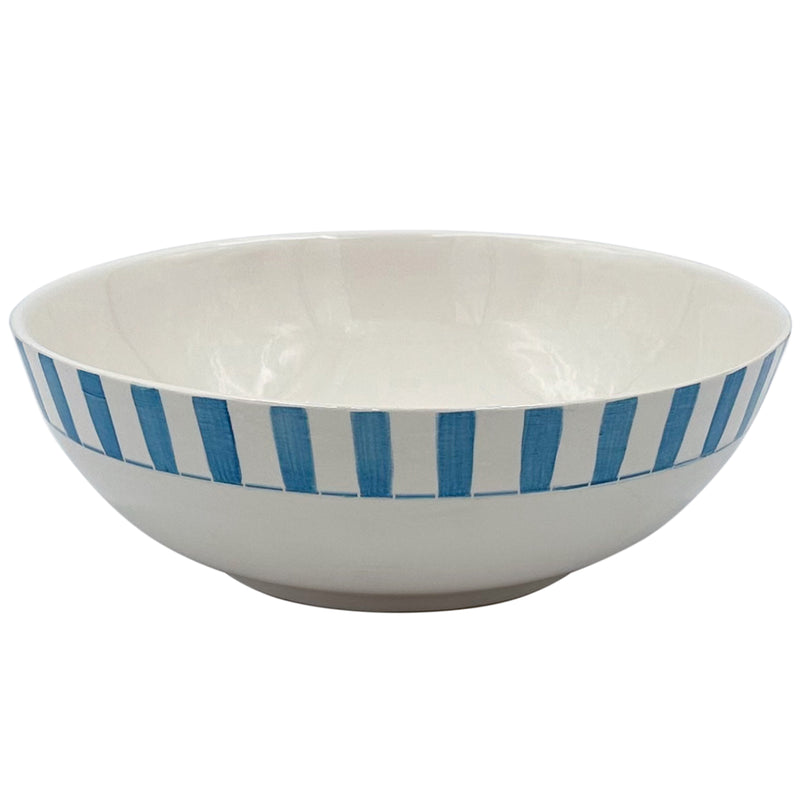 Salad Bowl in Light Blue, Stripes
