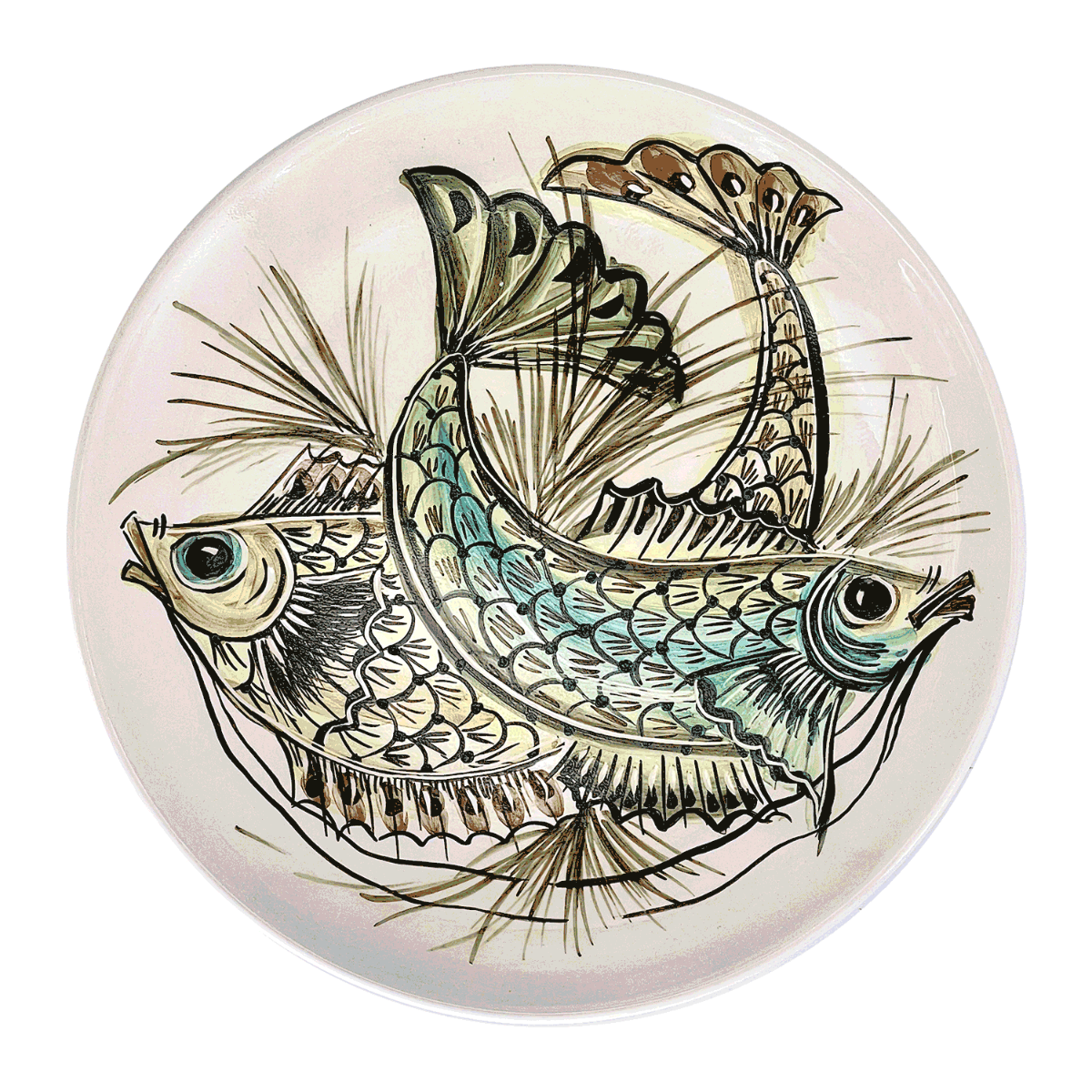 Blue Aldo Fish Charger Plate | Villa Bologna Pottery