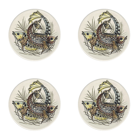 Red Aldo Fish Side Plates (Set of 4)