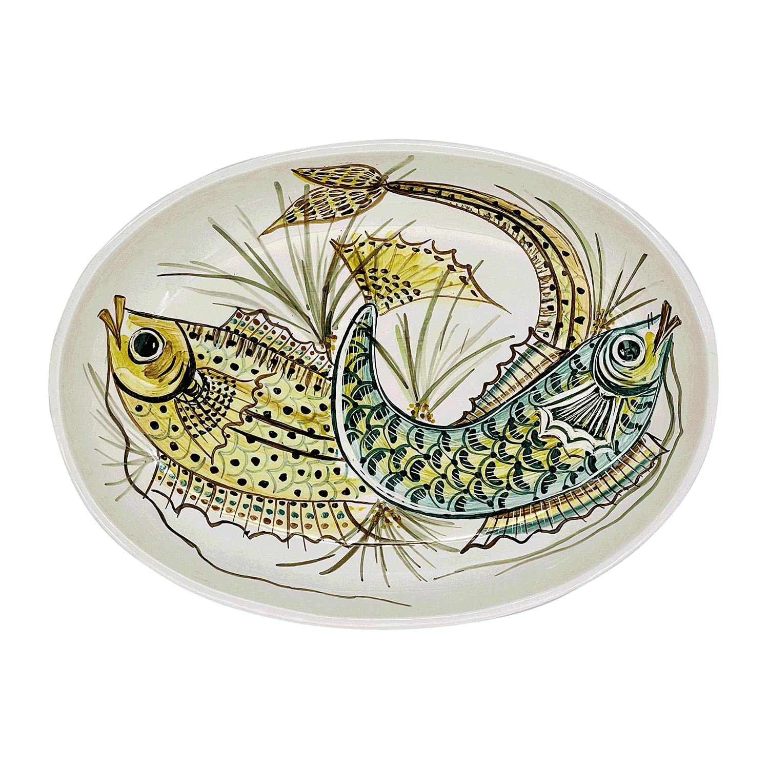 Small Yellow Aldo Fish Oval Platter | Villa Bologna Pottery