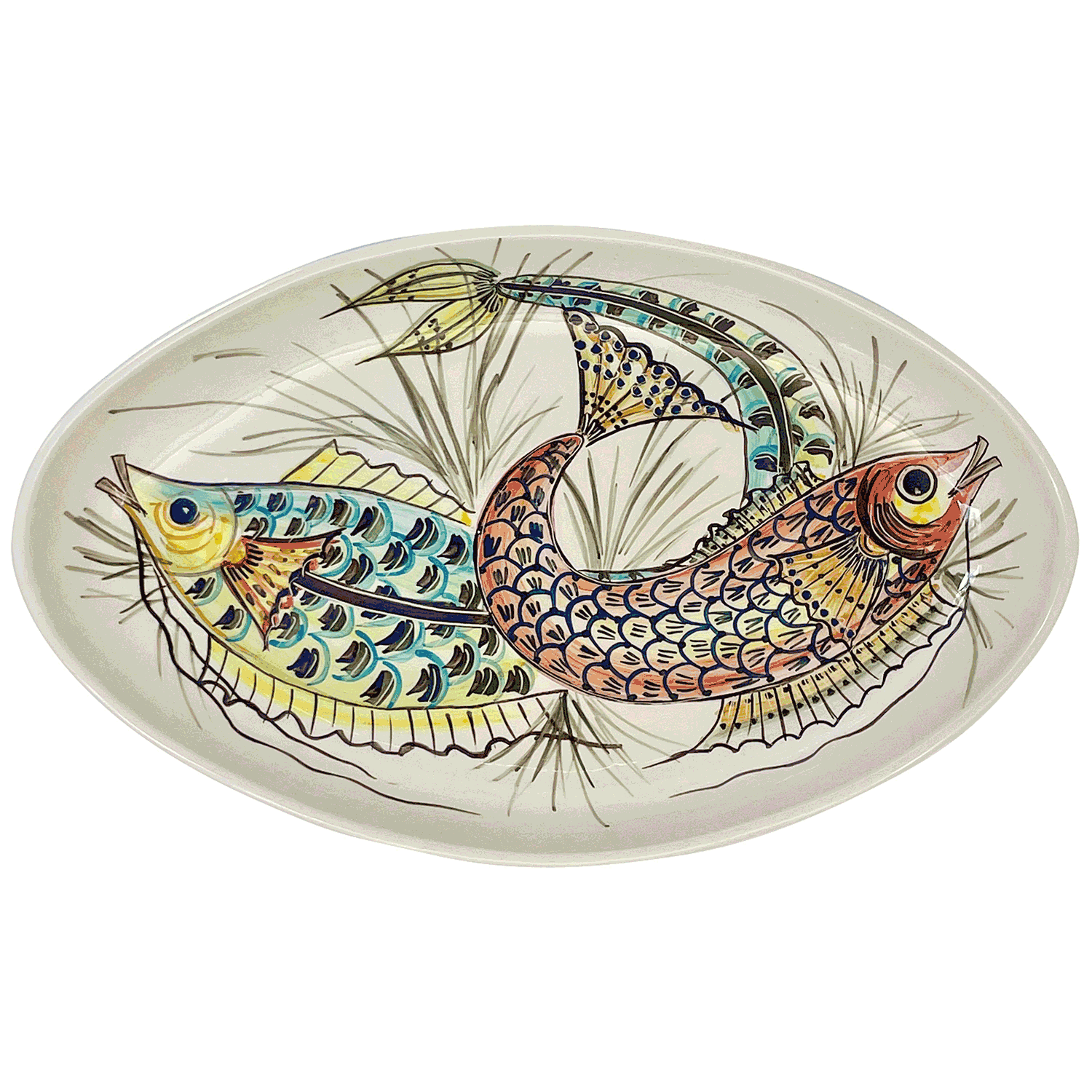 Large Red Aldo Fish Oval Platter | Villa Bologna Pottery