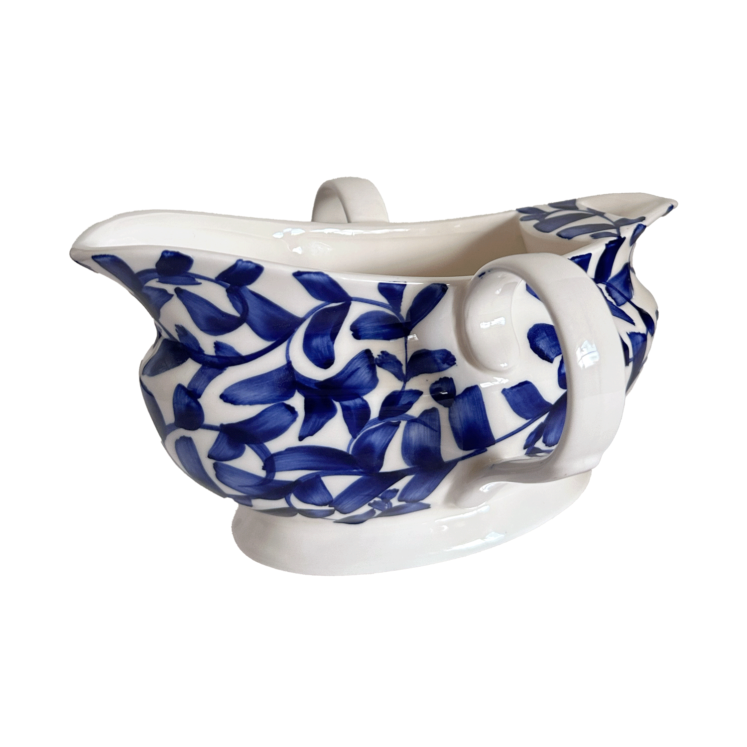 Navy Blue Scroll Gravy Boat