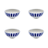Small Navy Blue Stripes Bowls (Set of 4)