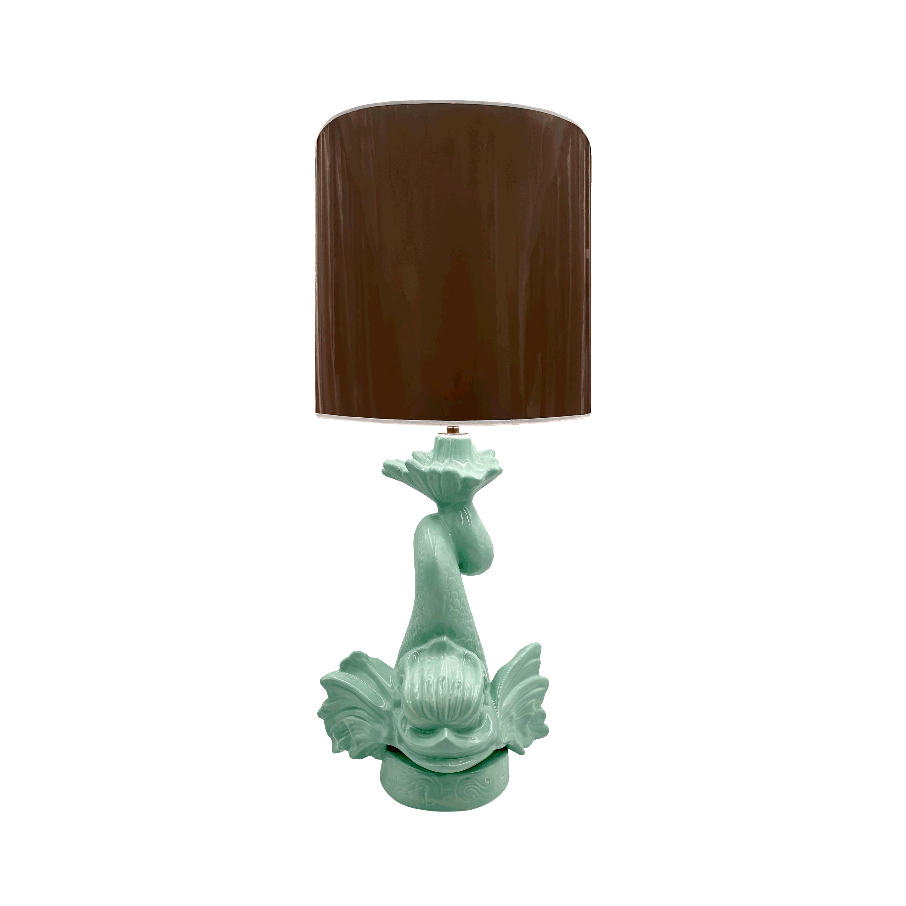Small Brown Drum Vinyl Lampshade 25cm