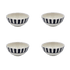 Small Black Stripes Bowls (Set of 4)