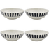 Large Black Stripes Bowls (Set of 4)