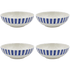 Large Navy Blue Stripes Bowls (Set of 4)