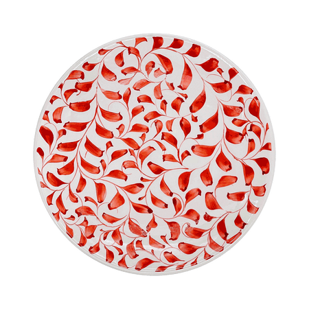 Red Scroll Dinner Plate