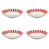 Red Stripes Pasta Bowls (Set of 4)