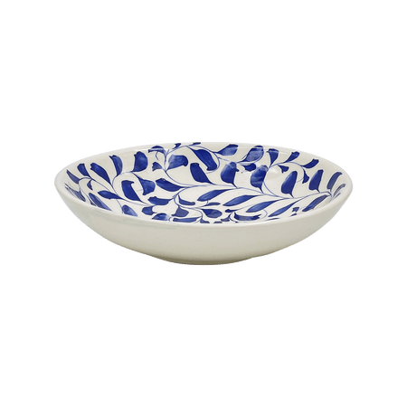 Navy Blue Scroll Pasta Bowl