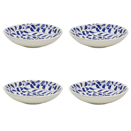 Navy Blue Scroll Pasta Bowls (Set of 4)