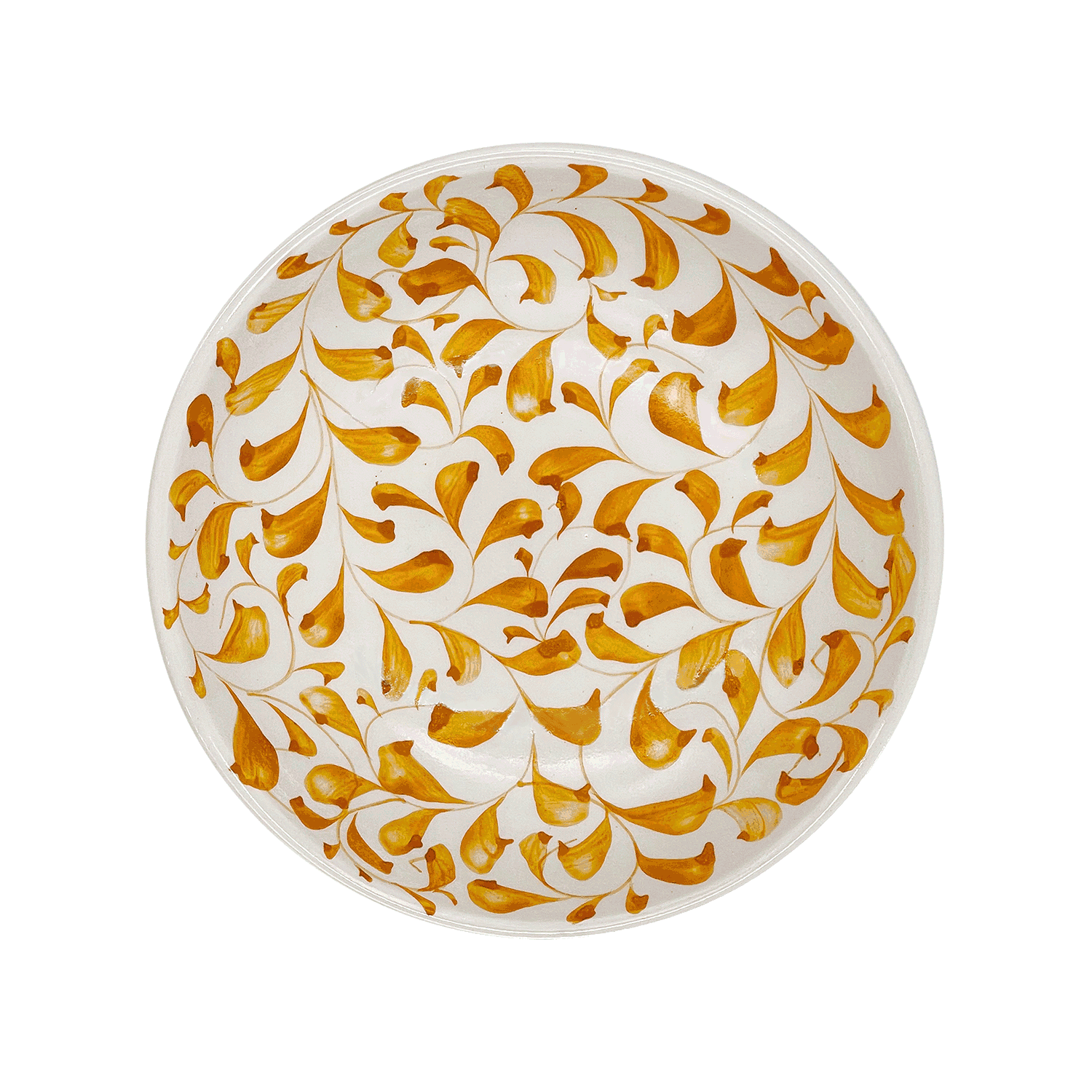 Yellow Scroll Pasta Bowl