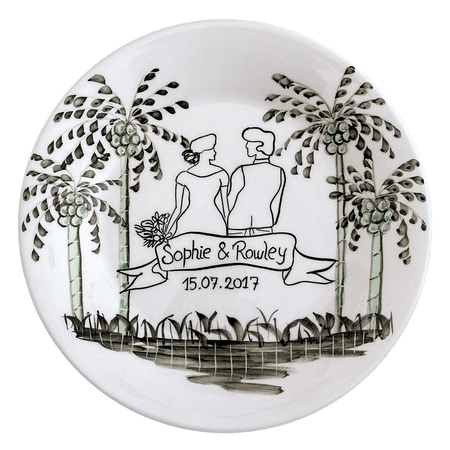 Personalised Palm Wedding Plate