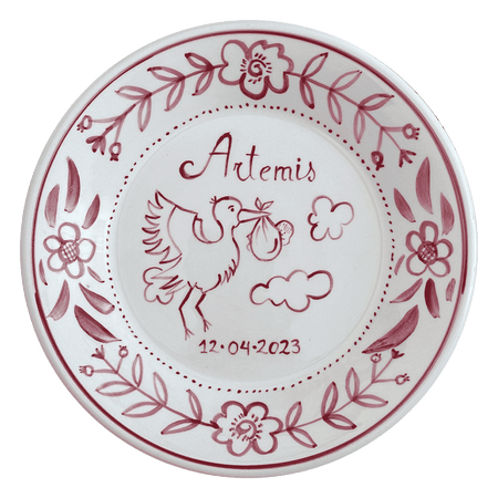 Personalised Rose Pink Birth Plate