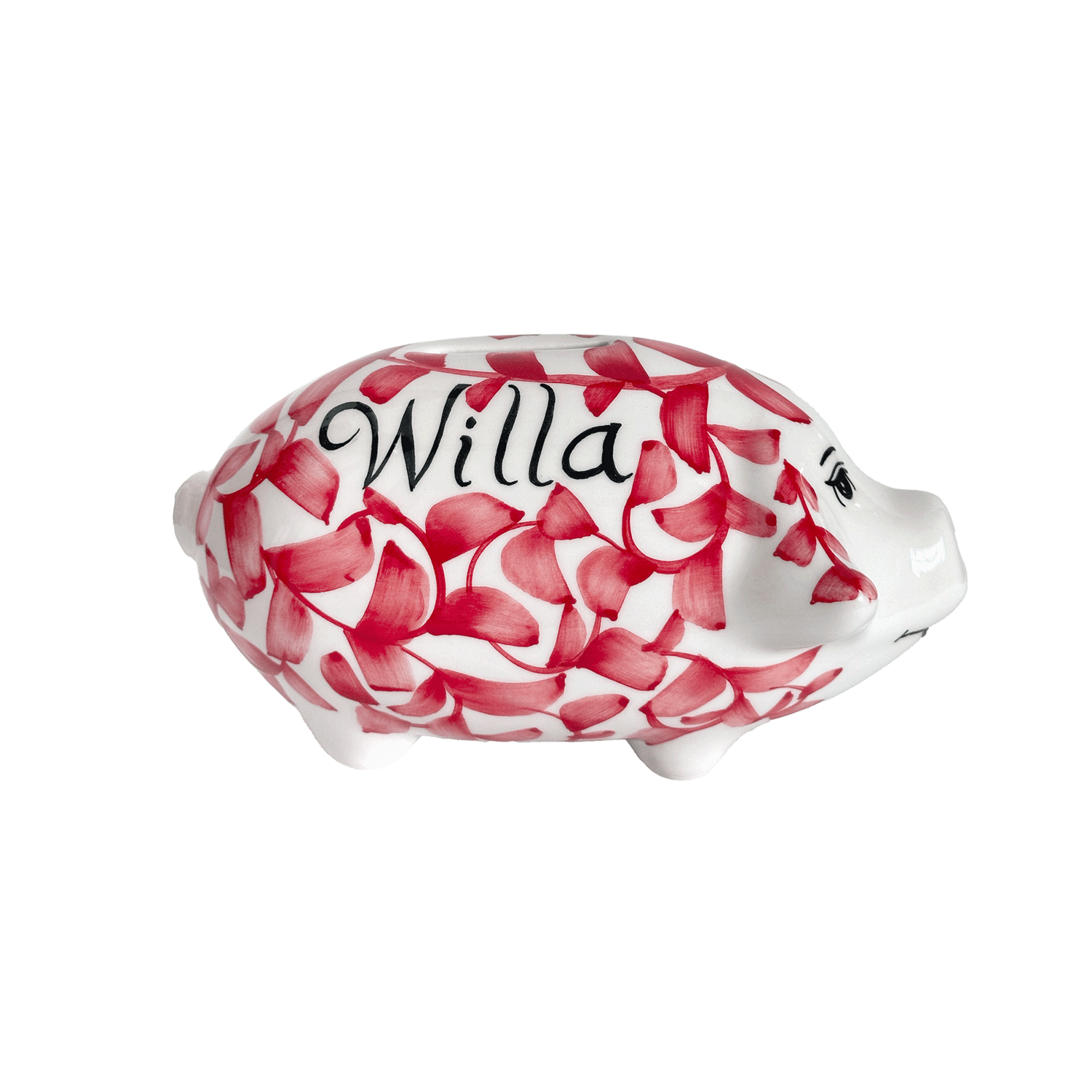 Personalised Red Piggy Bank