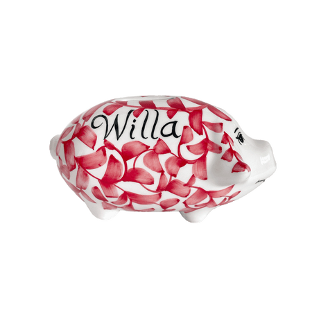 Personalised Red Piggy Bank