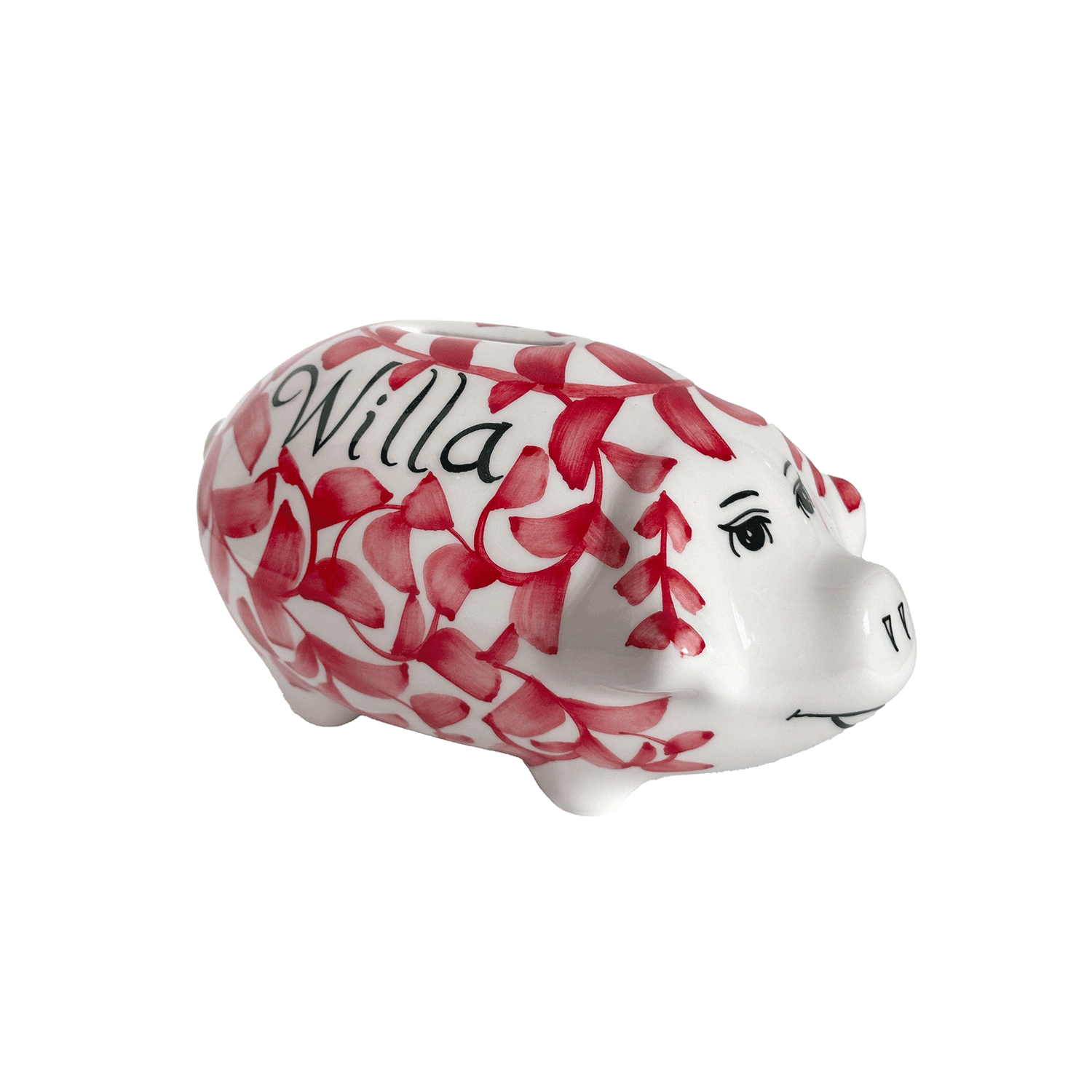 Personalised Red Piggy Bank