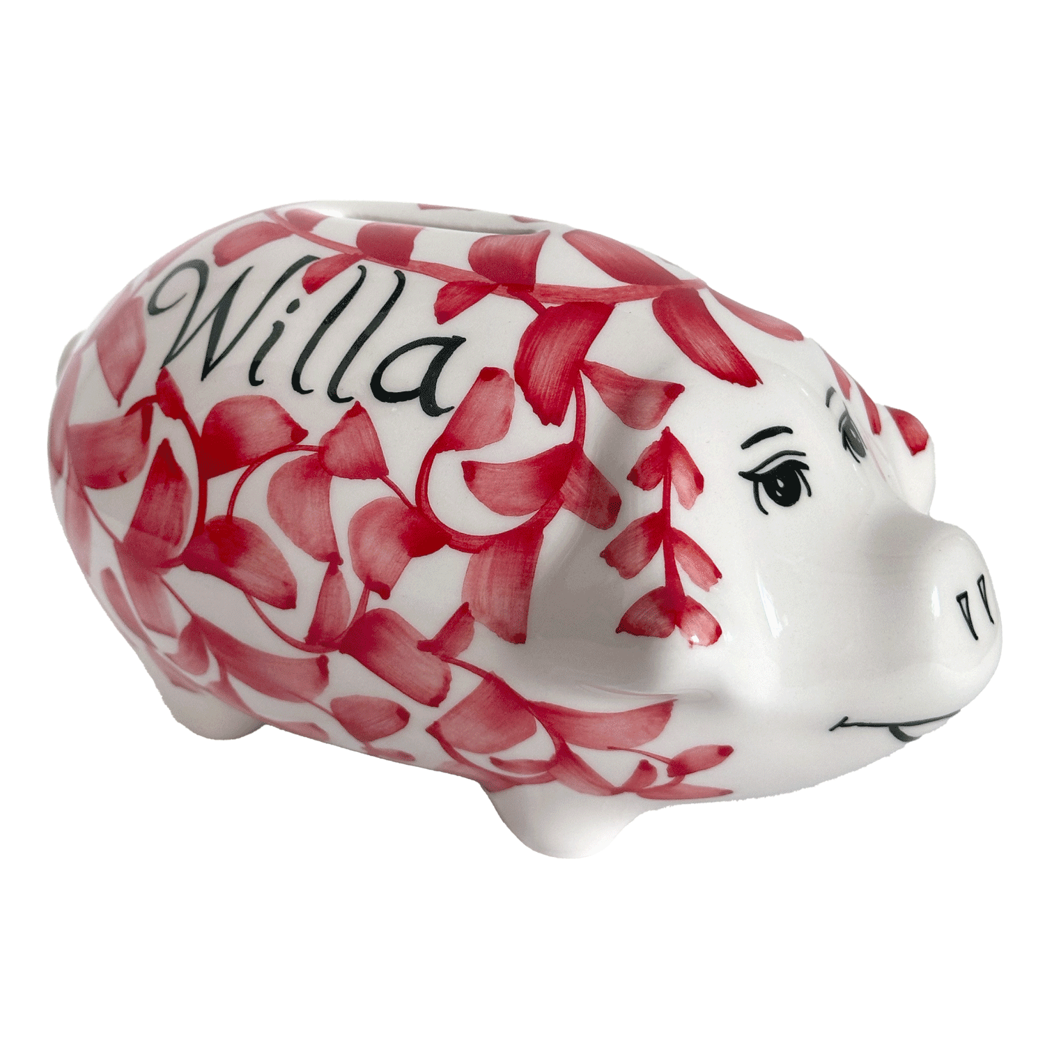 Personalised Red Piggy Bank