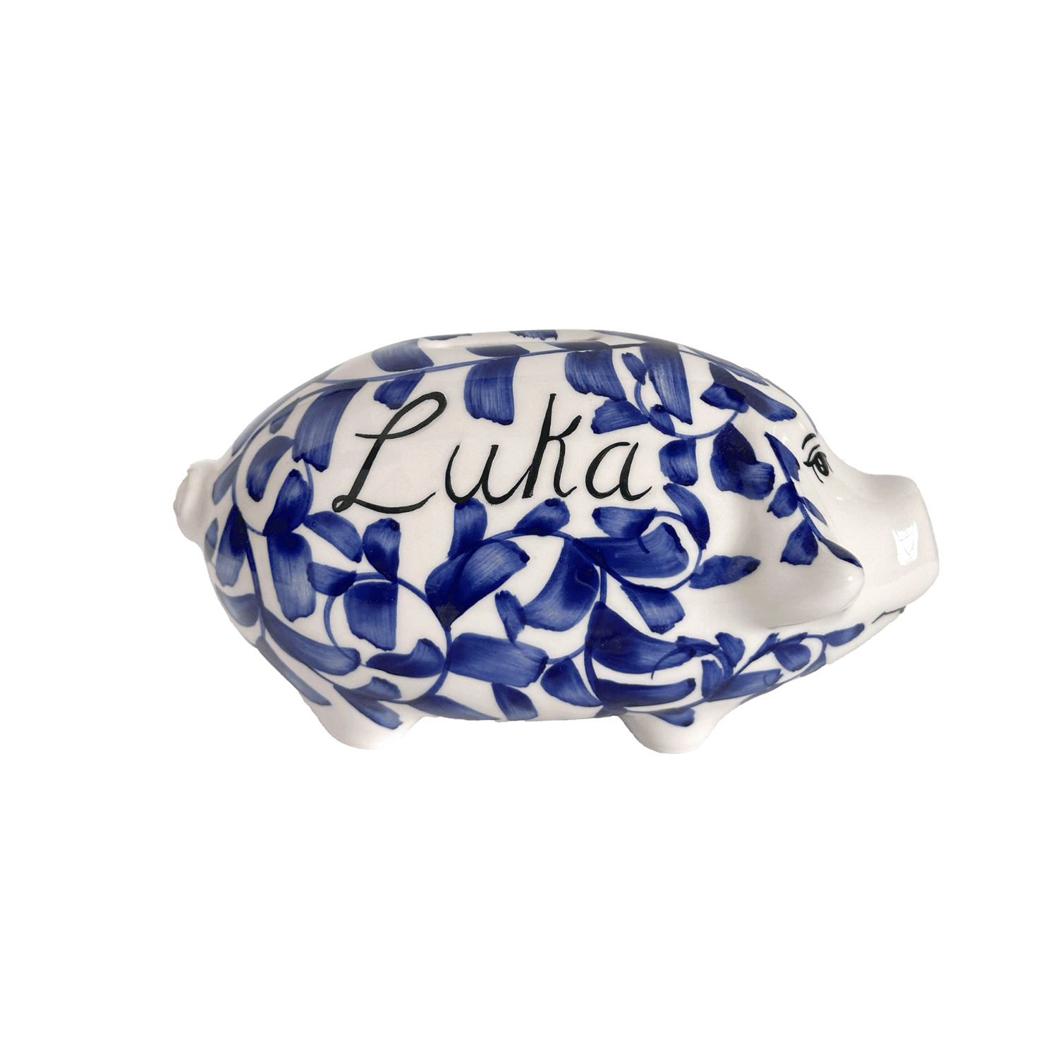 Personalised Navy Blue Piggy Bank