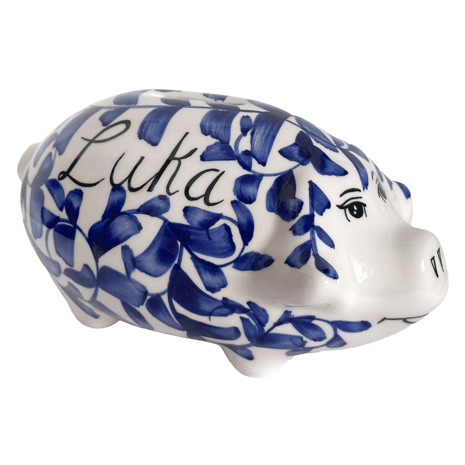 Personalised Navy Blue Piggy Bank