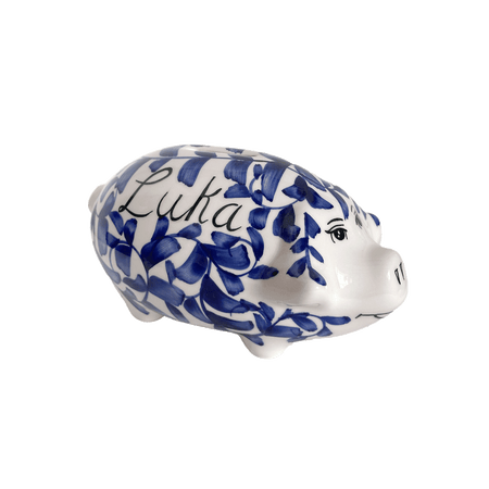 Personalised Navy Blue Piggy Bank