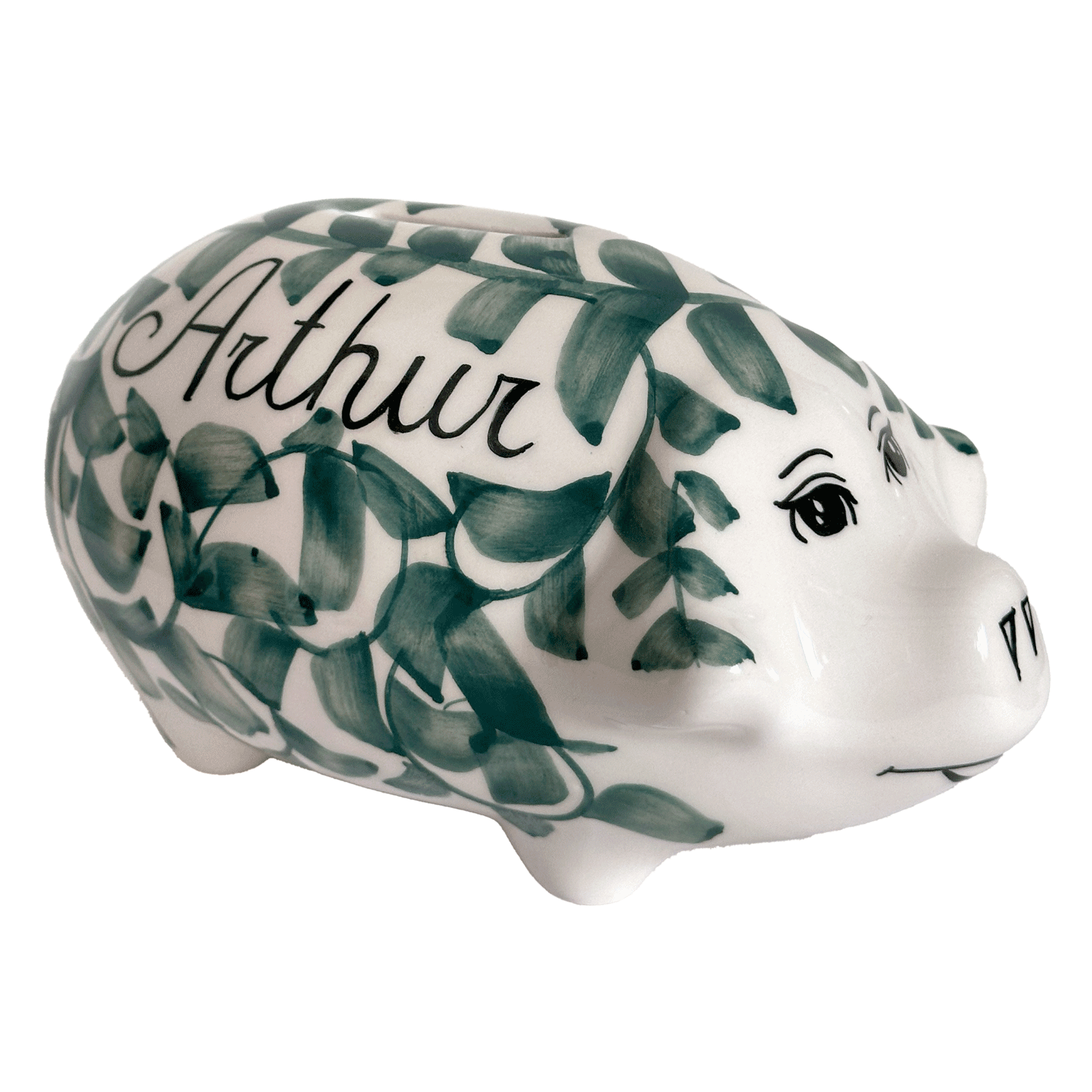 Personalised Green Piggy Bank