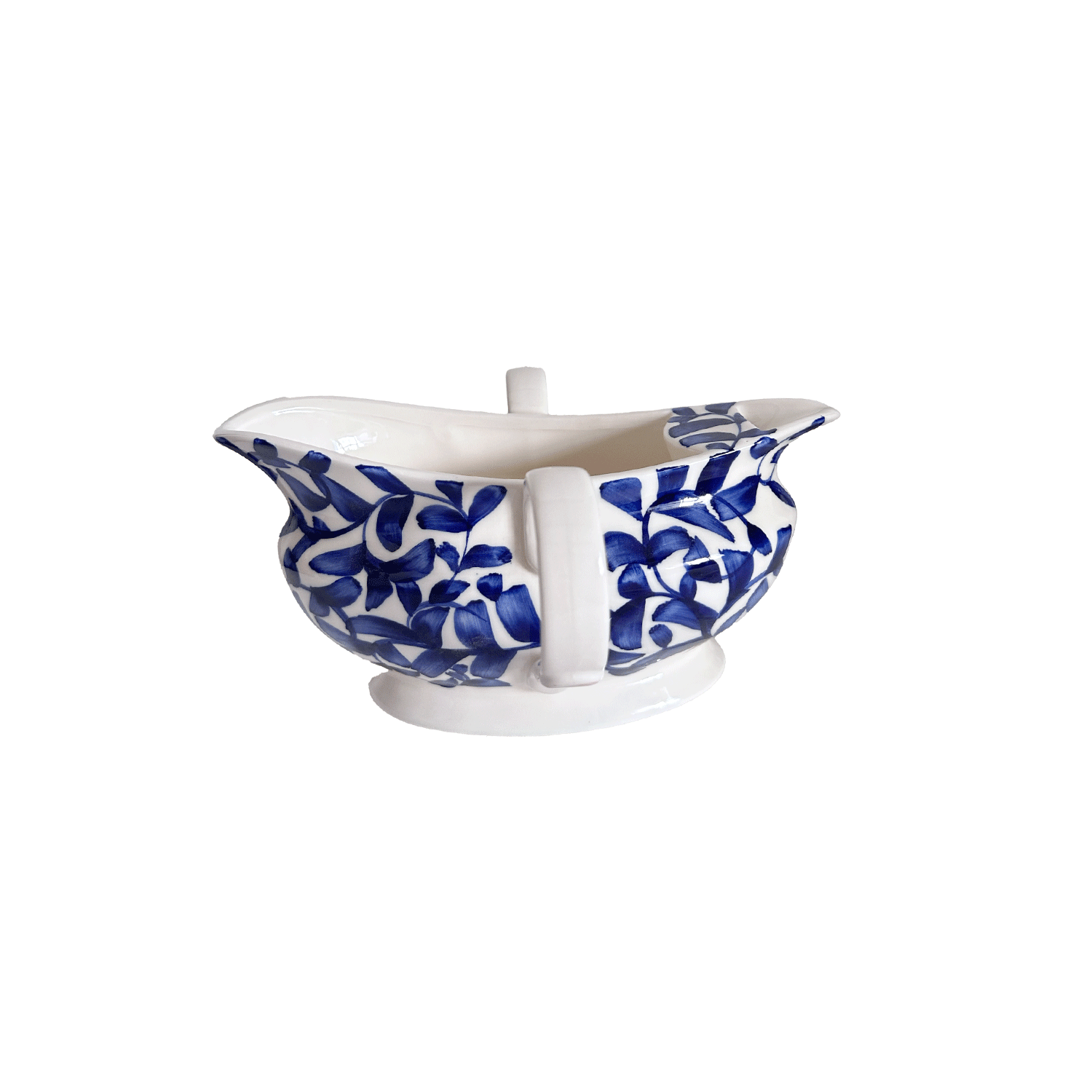 Navy Blue Scroll Gravy Boat
