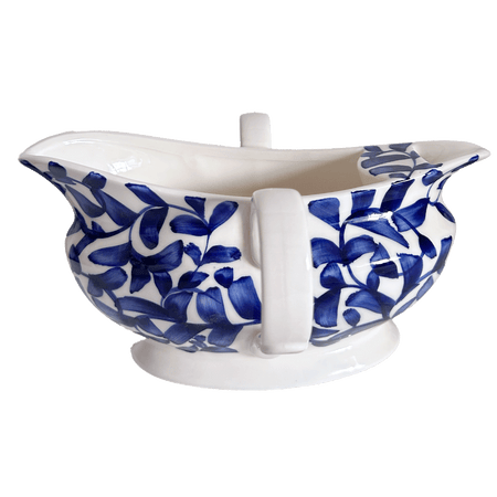 Navy Blue Scroll Gravy Boat