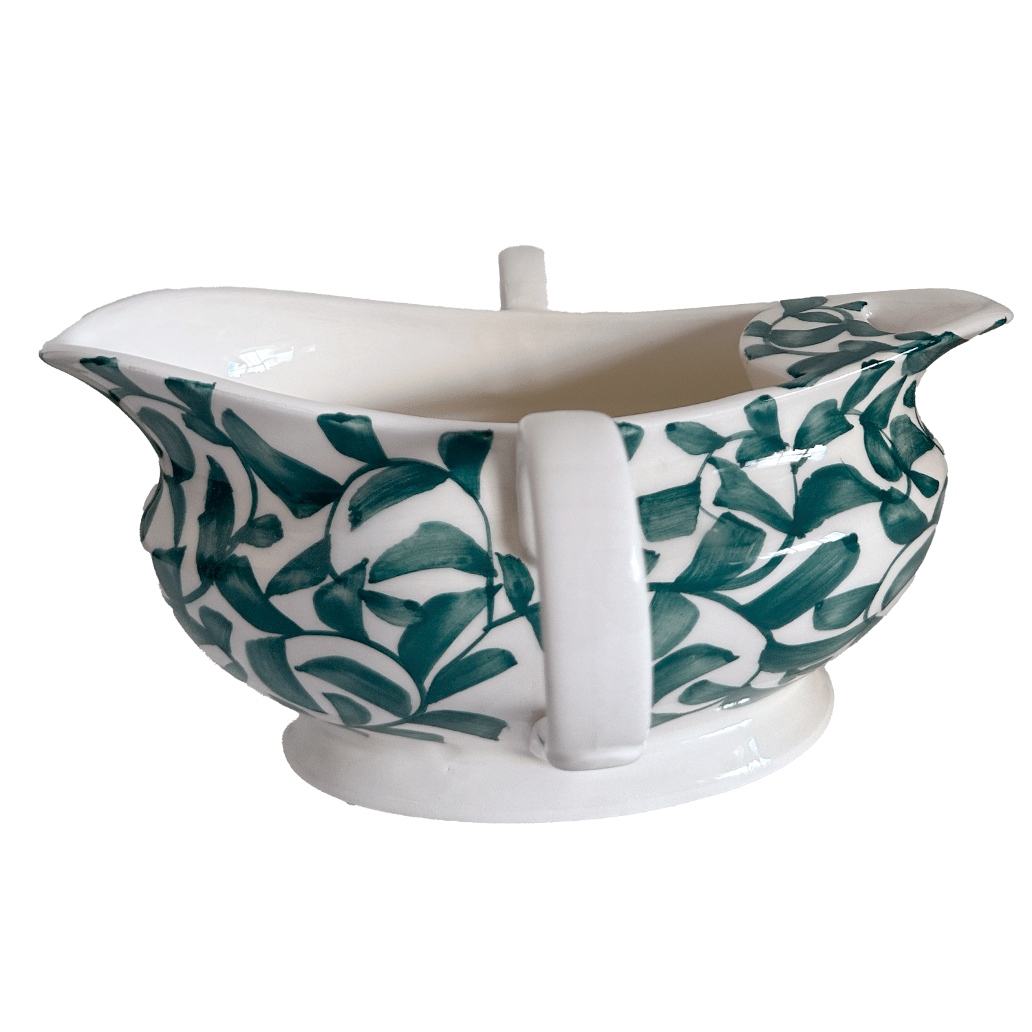 Green Scroll Gravy Boat